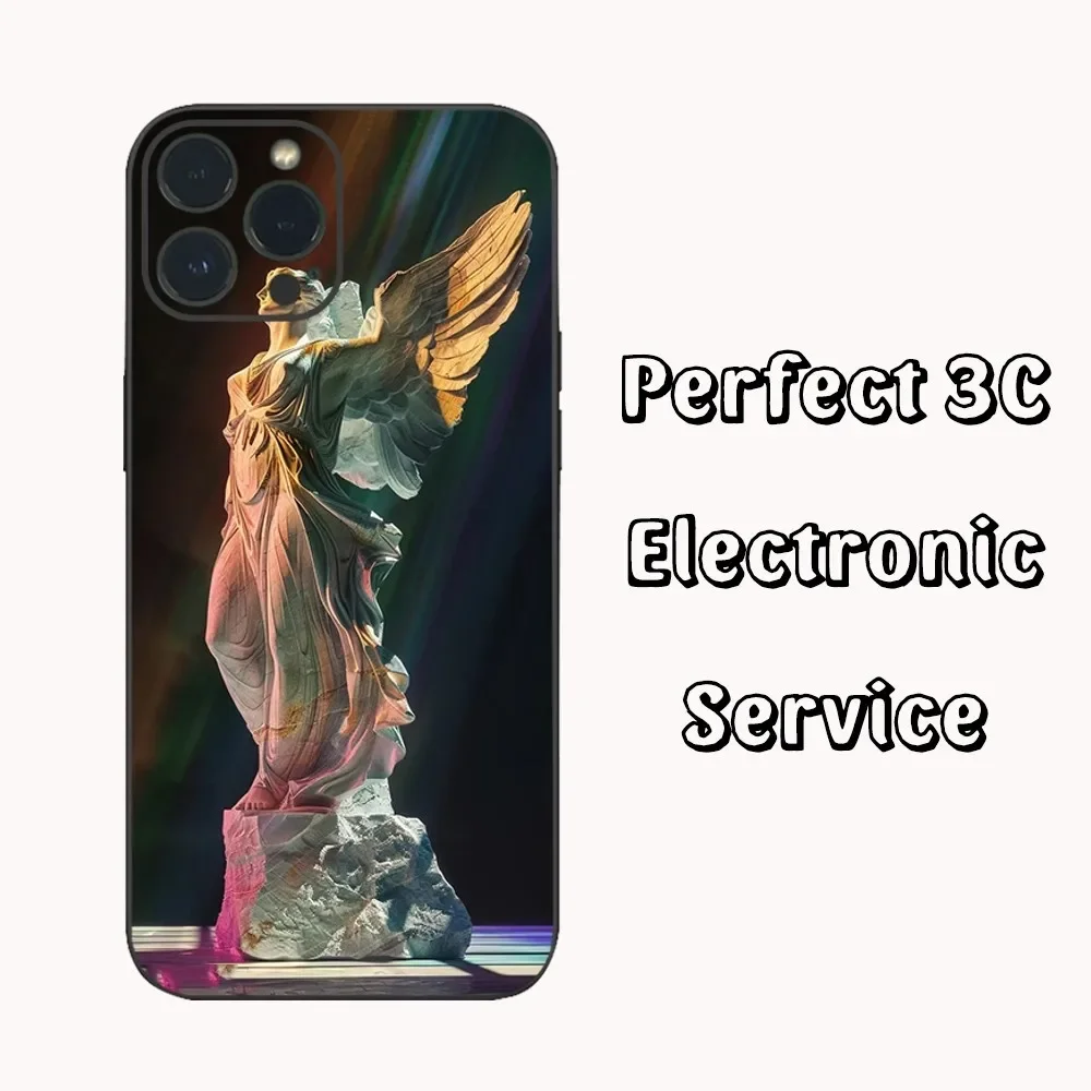 Autumu Greek God Statue Face Phone Case  For iPhone15 14 13 12 Mini 11 Pro XS Max X XR SE5 6 7 8 Plus Soft Silicone Cover