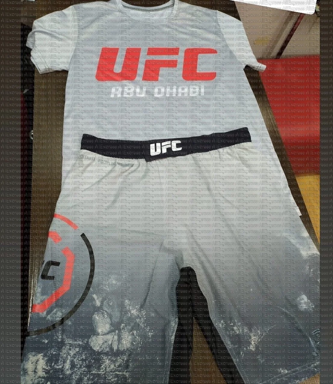 

Мужской спортивный комплект UFC для фитнеса, шорты с короткими рукавами для борьбы с мячом Санда Муай Тай, играющий бег, скорость сушки