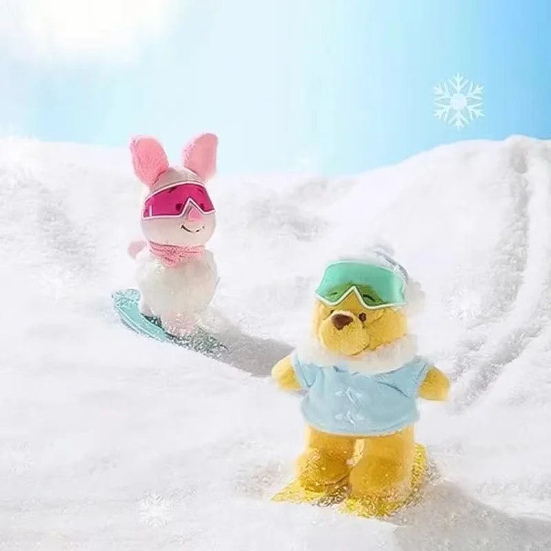 

Disney Winter Winnie the Pooh Keychain - Cute Standing Plush Toy, Christmas Gift, Party Decoration Collectible