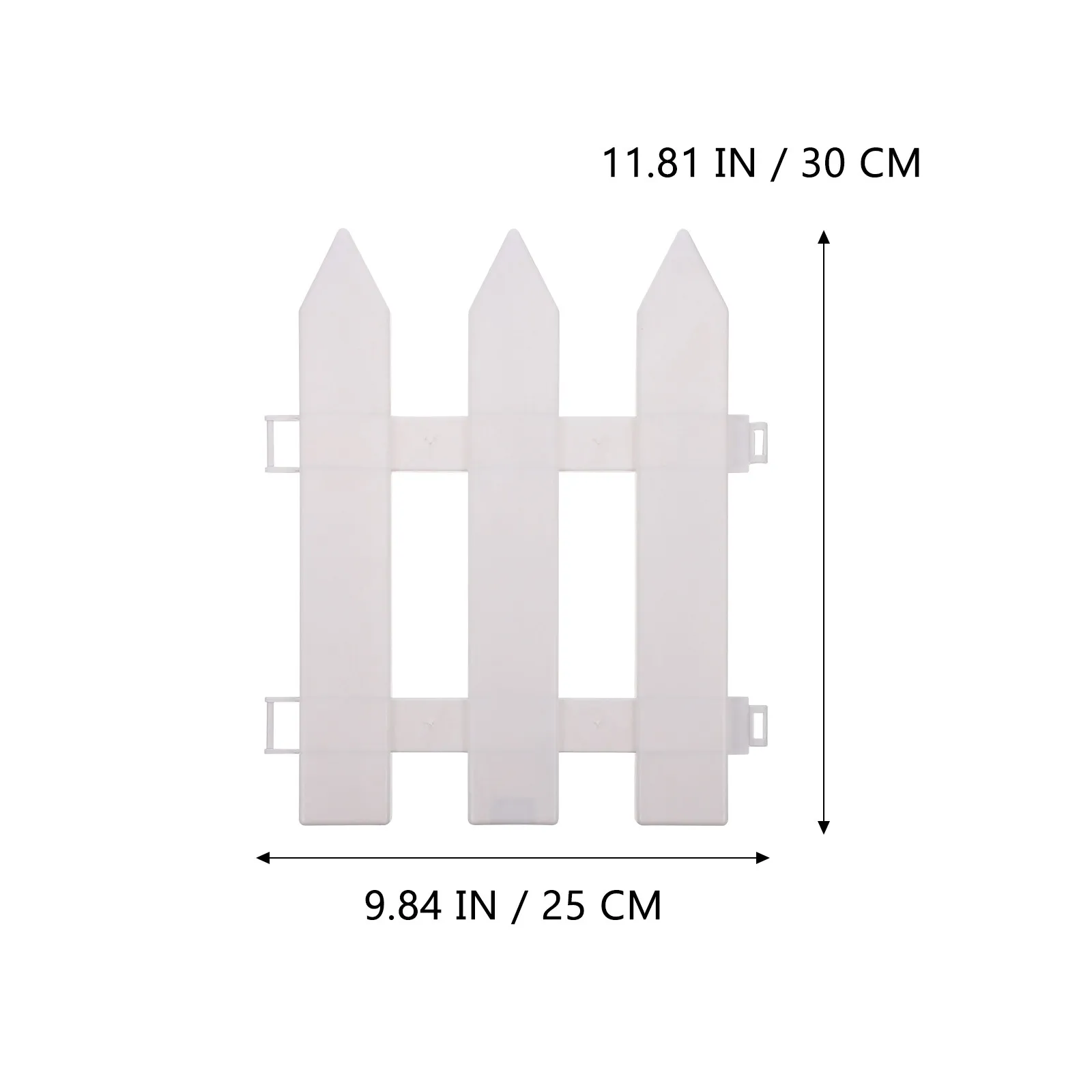 2Pcs Outdoor Garden Fence White Plastic Edging with Pointed Top for Patio Lawn Border Garden Decorative Fencing Supplies