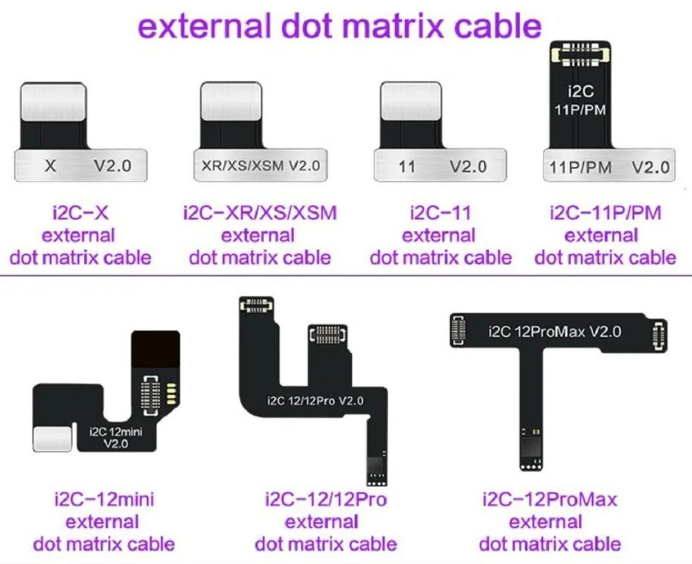 I2c MC14 bez lutowania Dot Matrix elastyczny programator kablowy dla IPhone X/11/12/13/14 Pro Max Face ID kropka projektor odczyt danych