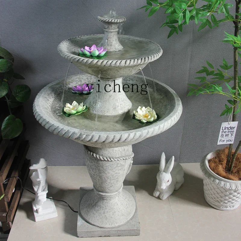 r5.20  flowing water fountain ornament yard fish pond circulating pool landscaping outdoor garden courtyard landscape decoration