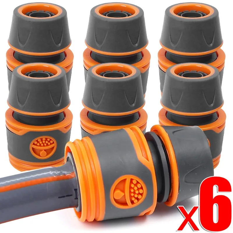 

1-6PCS Garden Hose Adapter 1/2" Hose Quick Connectors ABS Water Pipe Double Joint Tap Water Gun Coupler Watering Pipe Fittings