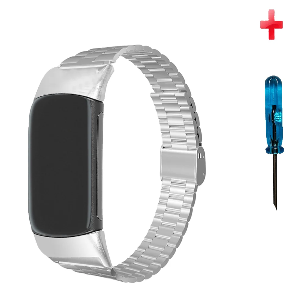 Applicare al cinturino per orologio Fitbit Charge 5/2/3/4 con cinturino arcobaleno LGBT in nylon metallo acciaio inossidabile con connettore dedicato