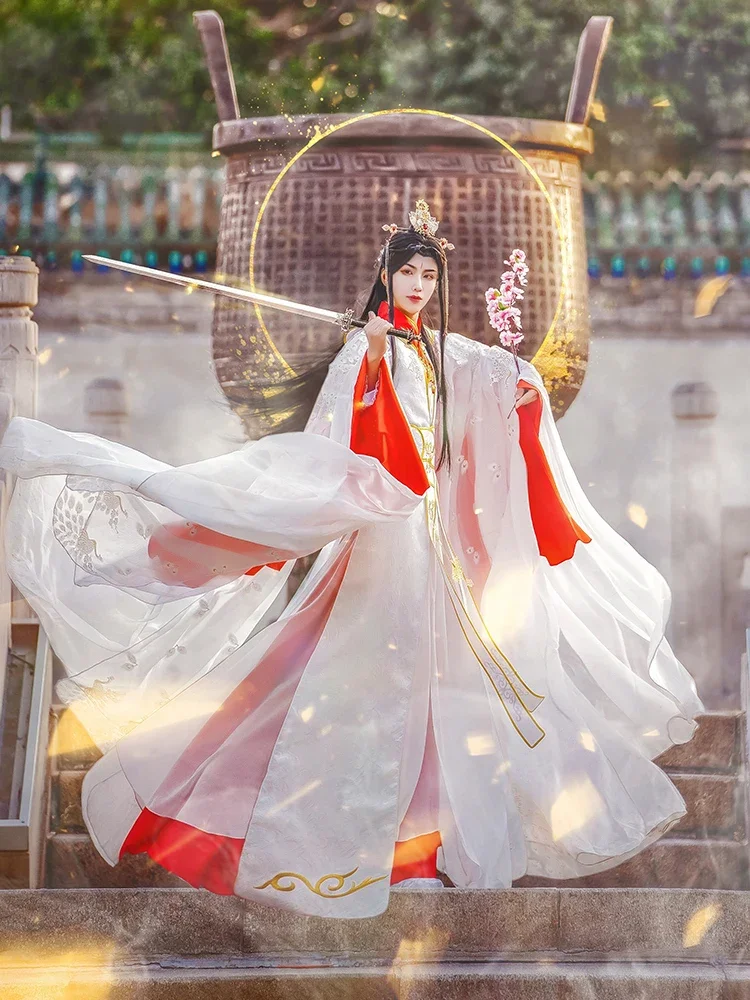 

2025 Heavenly Officials Bless The Crown Prince Joy God Xie Lian Cos Feather Que Peacock Cosplay Costume Han Fu Halloween