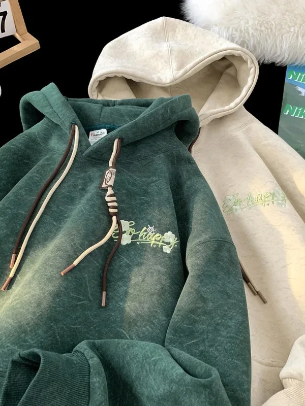 

Мужская толстовка-худи American Waed: высококачественная, с вышивкой, на флисовой подкладке, теплая повседневная верхняя одежда для осени и зимы