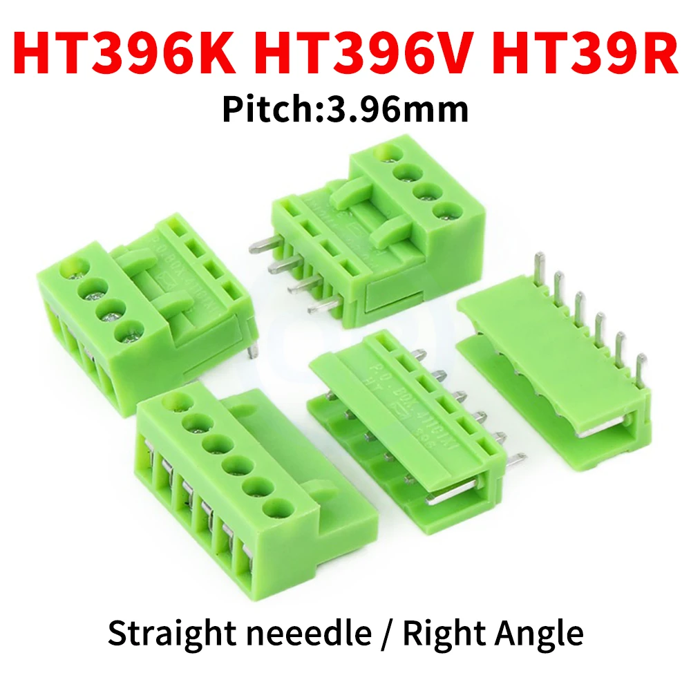 

(50 pcs) HT396K HT396V HT396R 3.96MM Orange/Green Wiring Terminal Plug PCB Plug/Right Angle/Straight Pin Connector 2-12Pin