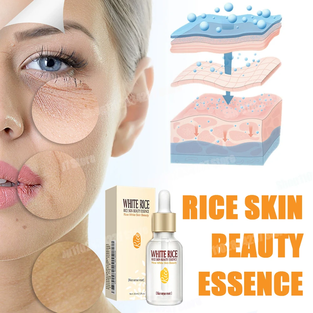 

Rice Raw Pulp Serum Hyaluronic Acid Face Essence Nourishing Moisturizing Whitening Anti-Wrinkle Serum Facial Skin Care