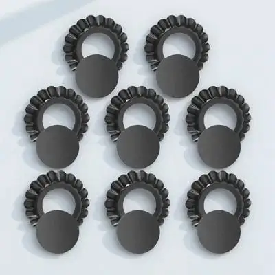 8Pcs Carbon Steel Mini Egg Tart Pans with Removable Bottoms for Baking Desserts, Mousse, Pudding & Cakes