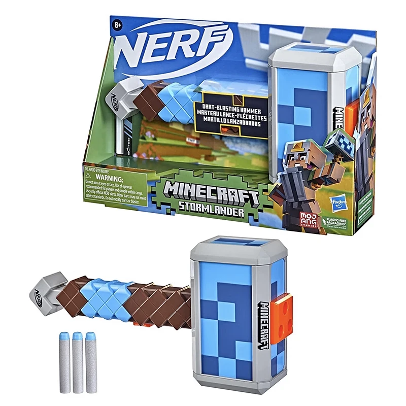 Hasbro Heat Nerf Minecraft Stormlander Hammer Desktop Case Display A Boy's Birthday Gift