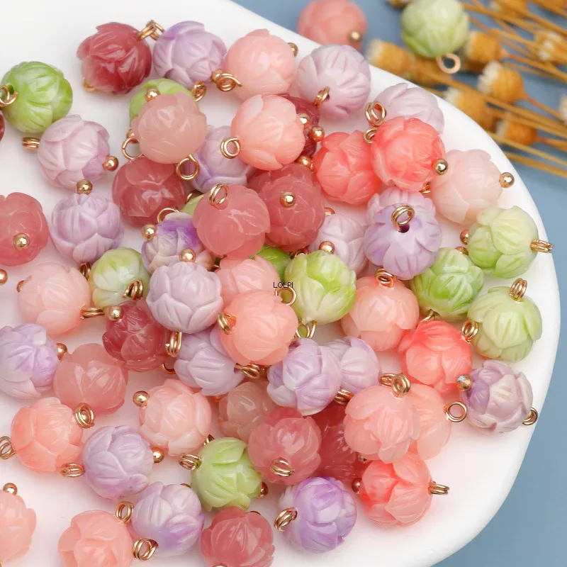 

Congsam Button Imitation Jade Lotus Chinese Style China-chic Hanfu Button Accessories