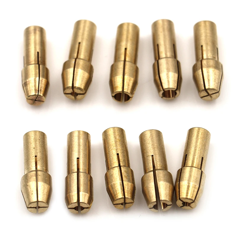 10Pcs 0.5mm-3.2mm Mini Drill Chucks Adapter Dremel Mini Drill Chucks Chuck Adapter Micro Collet Brass For Power Rotary Tool