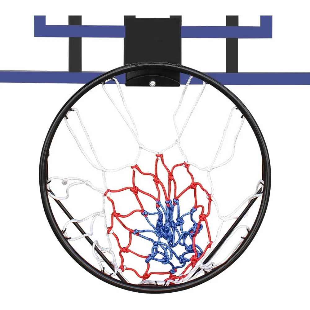 Canestro da basket pieghevole durevole per interni/esterni con tabellone infrangibile da 45"x29" e rete per tutte le stagioni
