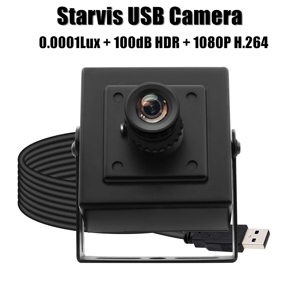 ELP 2MP 0,0001 Lux Модуль камеры при слабом освещении USB Starvis 1080P H.264 30fps Полноцветная веб-камера ночного видения HDR для ANPR AI ADAS