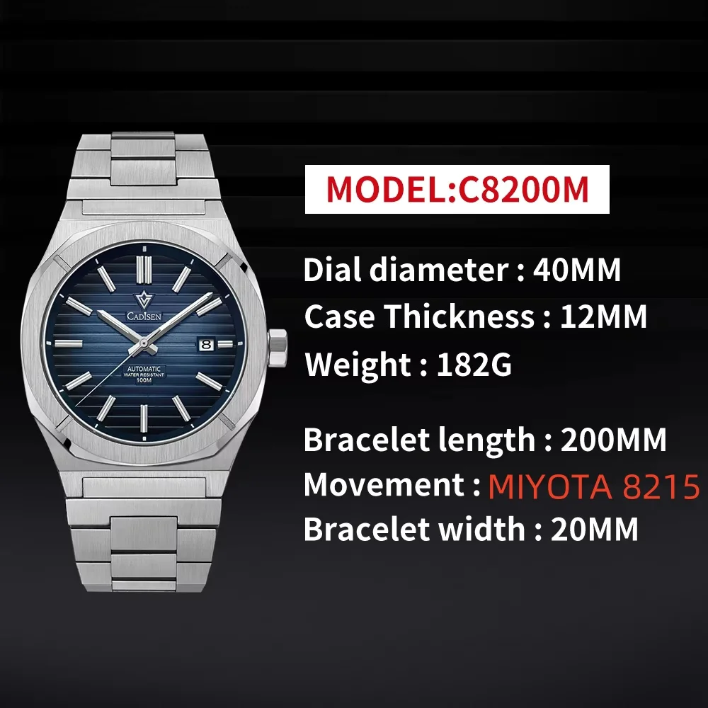 CADISEN Automatic Mechanical Luxury Watch Retro Sapphire MIYOTA