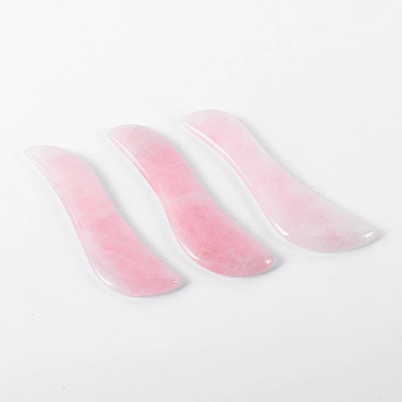 Rose Quartz Gouache Scraper Gua Sha Massage For Face Natural Gouache Stone GuaSha Massage Tools Body Facial Jade Massager Set