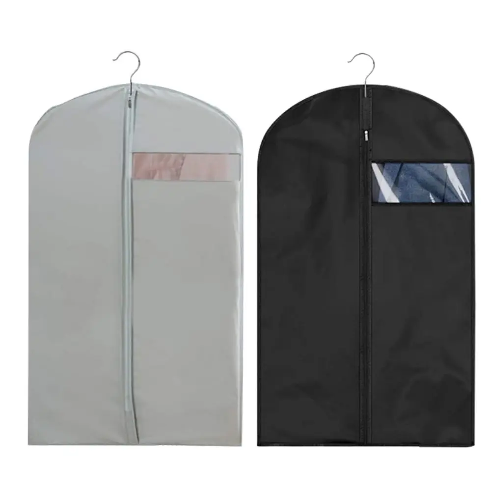 Durable Garment Bag Clothes Dust Bag Black Grey PEVA Hanging Storage Bag Waterproof Dustproof Closet Organizer Coat Suit Dress