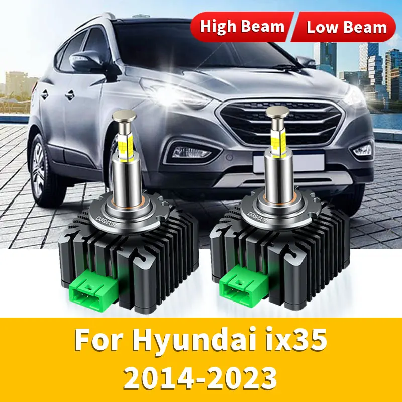 

2Pcs Led Headlight Canbus HID Xenon Bulb 1:1 Turbo Lamp Auto Light 6000K Plug & Play For Hyundai ix35 2014-2023 High Low Beam