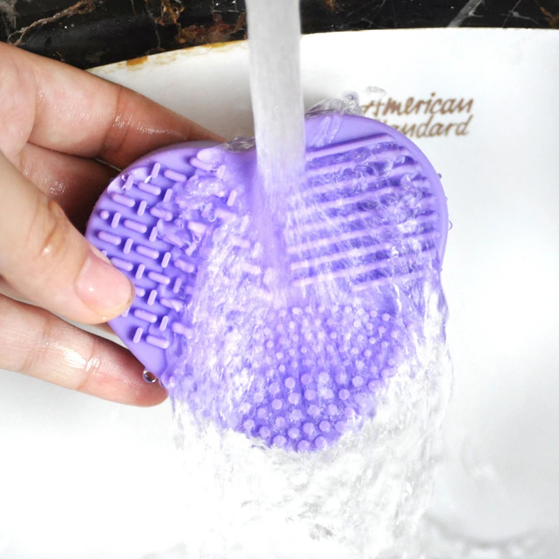 Colorful Heart Shape Clean Make Up Brushes Wash Brush Silica Glove Scrubber Board Cosmetic Cleaning Tools For Makeup Brushes