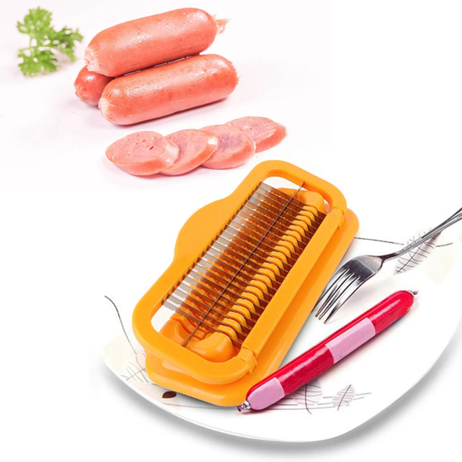 

Multifunctional Hot Dog Cutter, Stainless Steel Sausage Cutter, Banana Slicer Kitchen Tool, Multifunctional Ham Cutter for Home