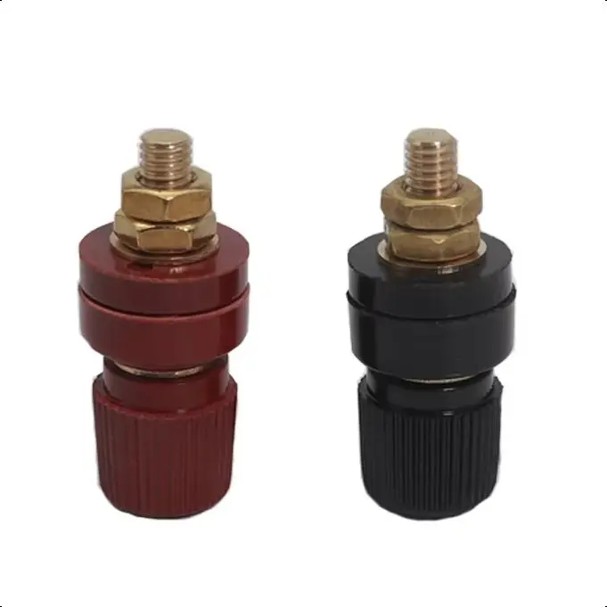 【2-1PCS】Black+Red M6 Wire Binding Post Thread Screw Weld Inverter Clamp Power Supply Splice Connect Battery Terminal