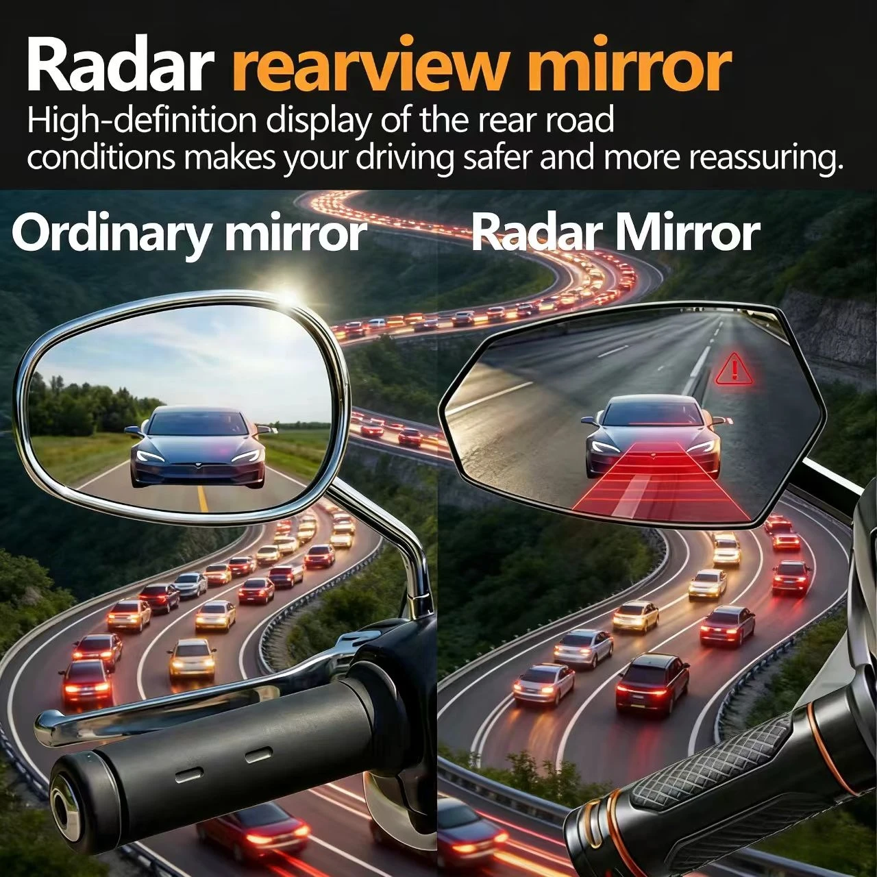 For Harley 121 CVO The Great Path Glides Night Walker 975 Road gliding Pan-American model High-definition radar rearview mirror