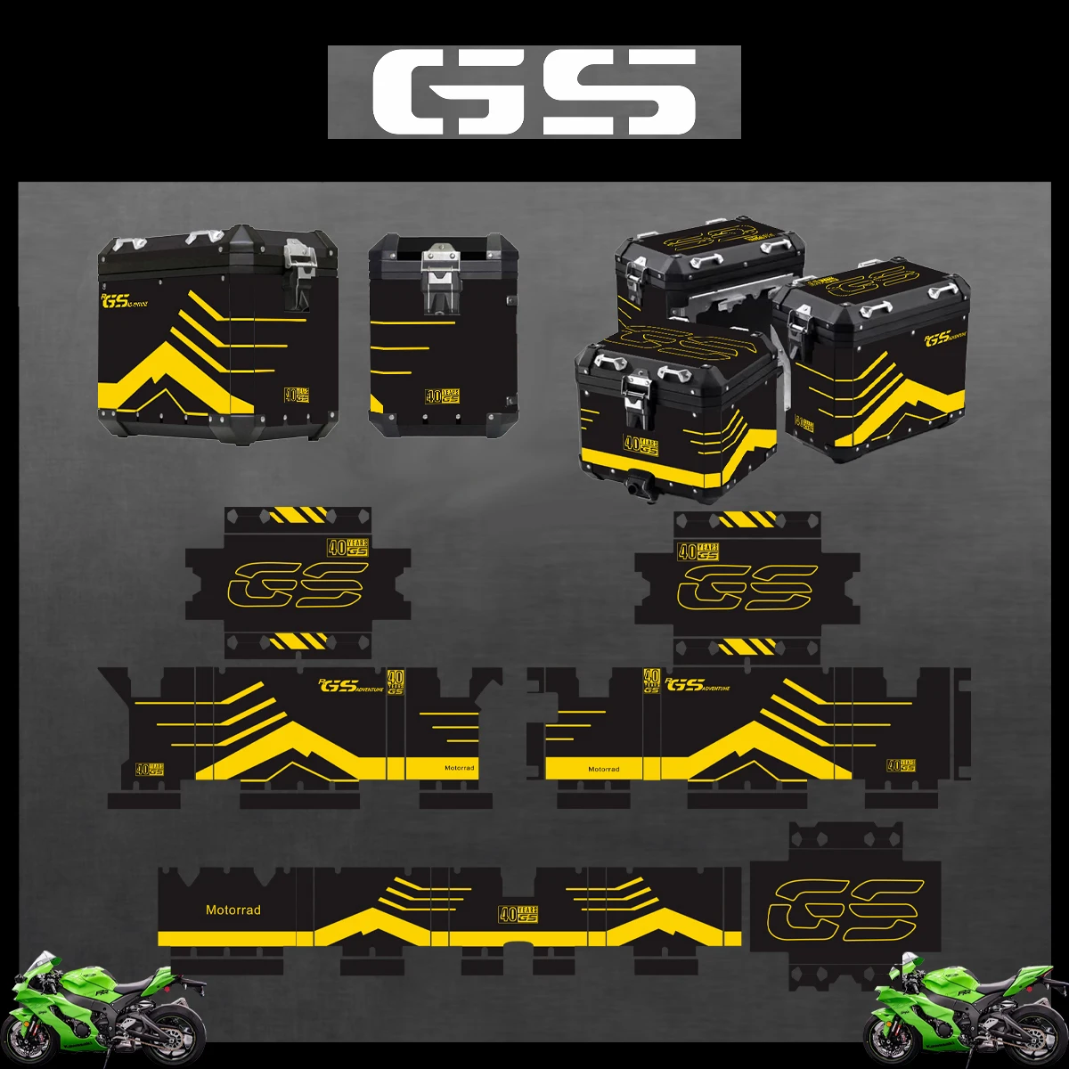 For BMW R1250GS R1200GS F850GS F750GS Adventure Reflective Sticker Protector Set Decorative sticker Aluminum BOX