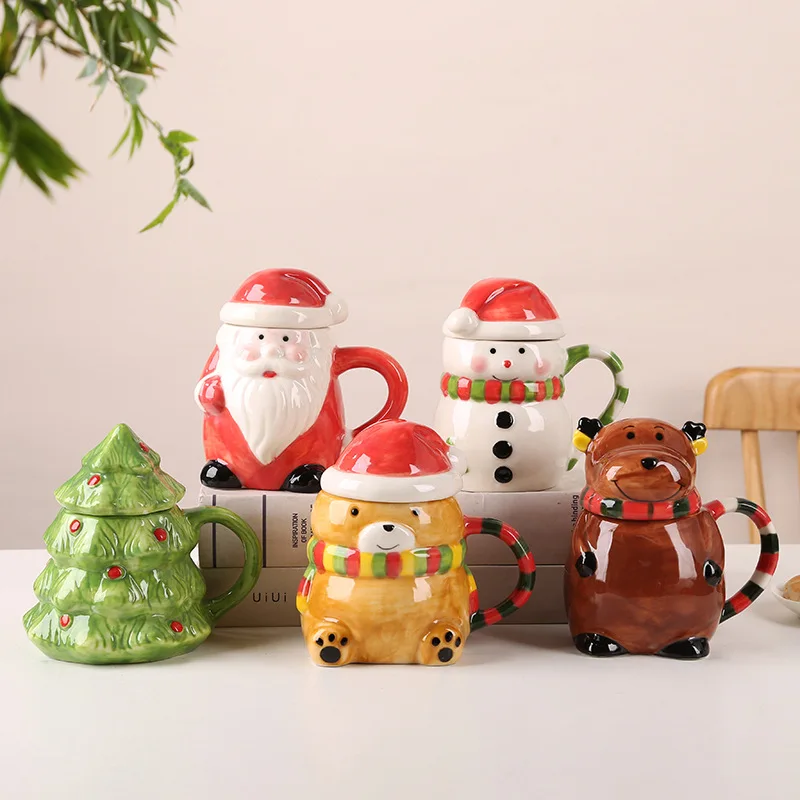 Home & Garden Kitchen,Dining & Bar DrinkwareAmazon Christmas Cup Snowman Bear Mug Holiday Gift Ceramic Cup Old Man Elk Water Cup