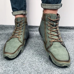 Casual Shoes for Men Boots 2025 Fashion Leather Boots Men Winter Snow Outdoor Light Ankle Antislip Warm Shoes for Men Plus Size