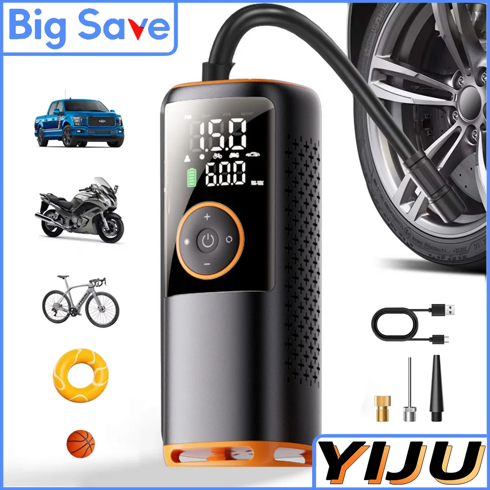 

160PSI автомобильный воздушный насос для шин Power Bank освещение портативный воздушный компрессор 4 в 1 автомобильный аккумулятор стартеры авто накачка шин