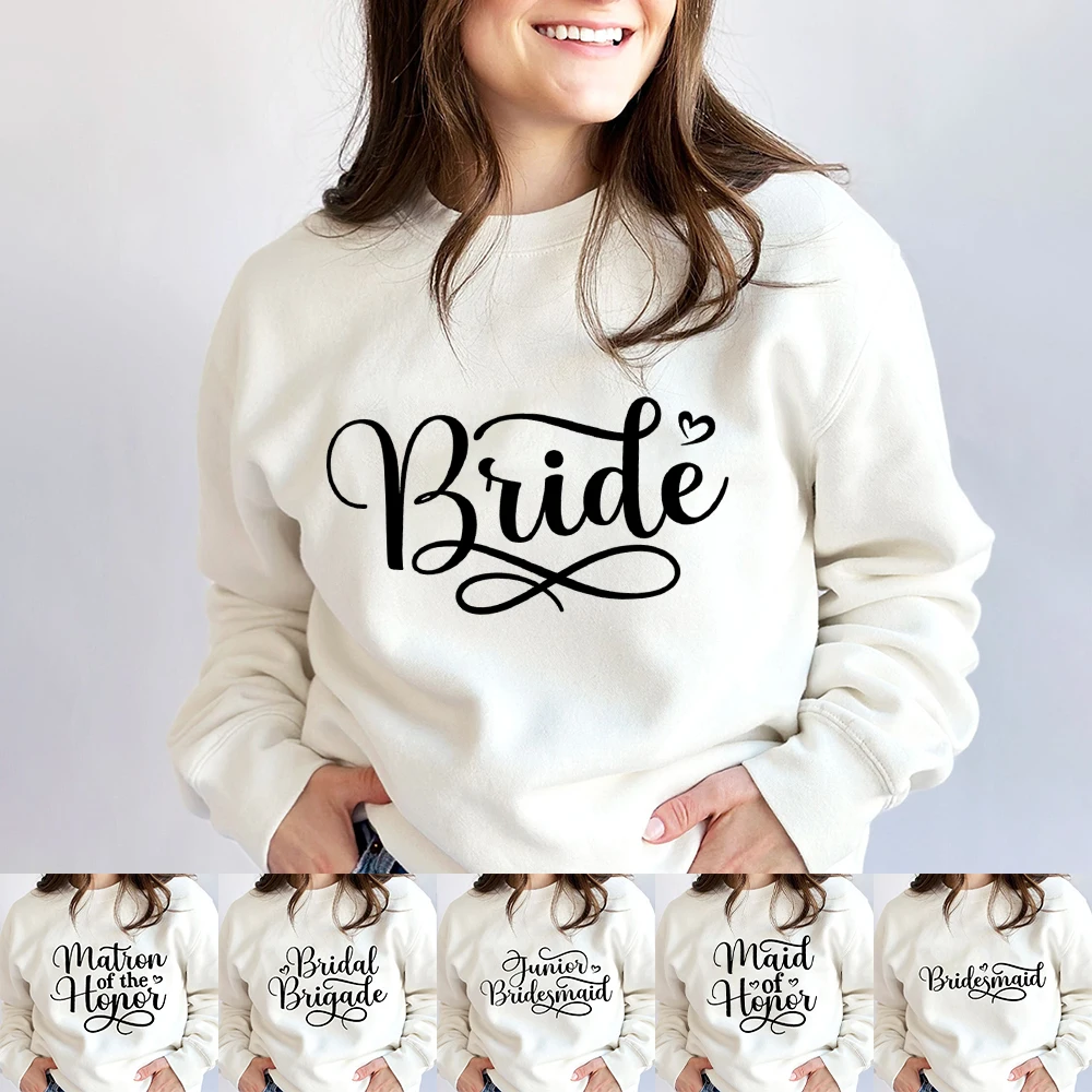 Bride & Maid of Honor Matching Women's Sweatshirt Proposal and Engagement Gift Casual Fashion Round Neck Pullover