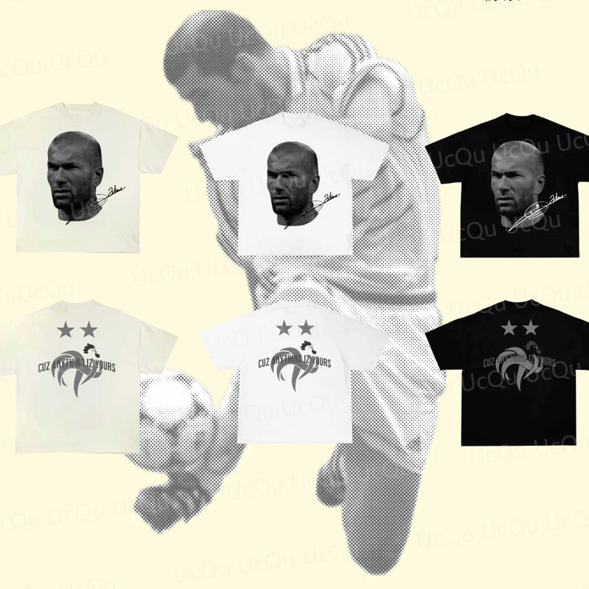 2025 Zidane Classics football superstar super fashion printed short sleeve T-shirt men distress American cotton Tshirt