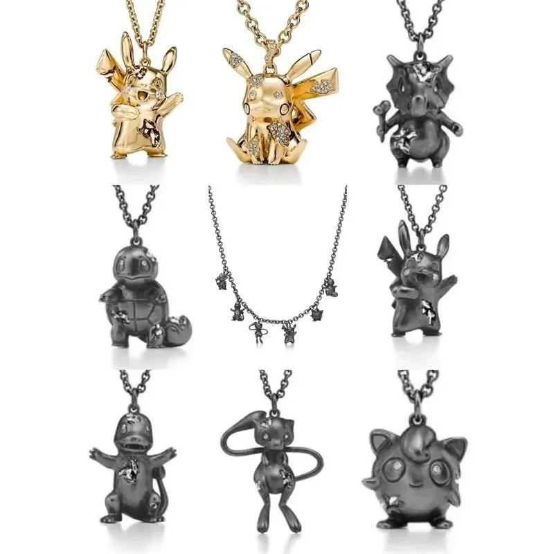 Pokémon Anime Peripherals Kawaii Pikachu Charmander Jigglypuff Mewtwo Time Capsule Series Plateau Relic Originality Necklace