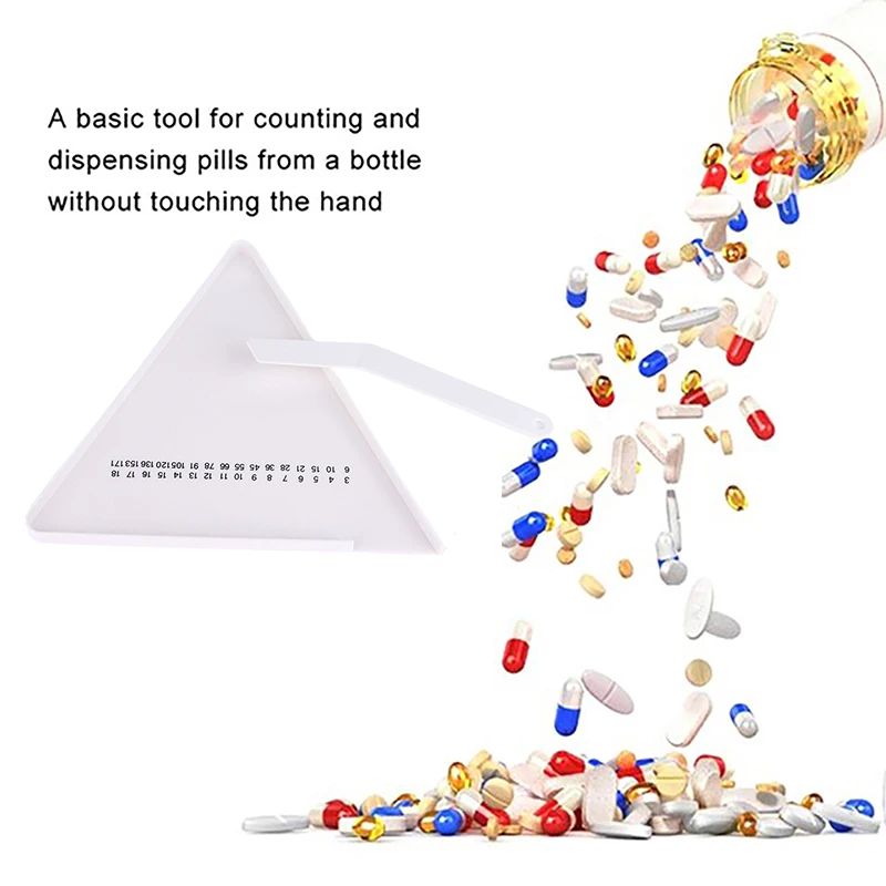 Pill Counting Tray Tablet Counter Dispenser Pills Plate Splitter With Spatula Tool For Pharmacy Technician Doctor Pharmacists