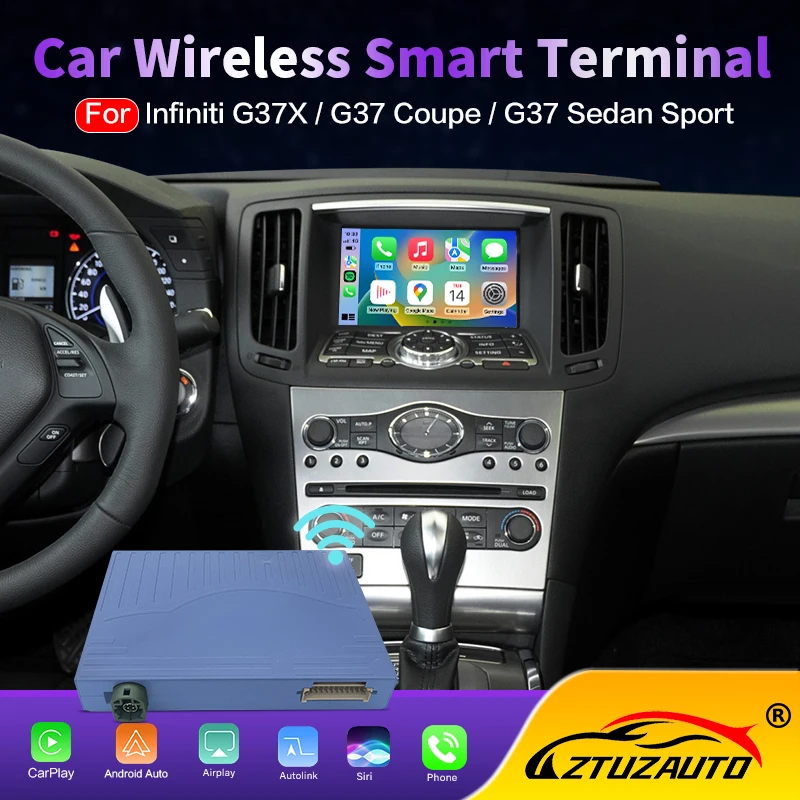 Wireless CarPlay Android Auto Adapter for Infiniti G Series G37 G35 Support Mirror Link AirPlay Plug & Play Retrofit Kit