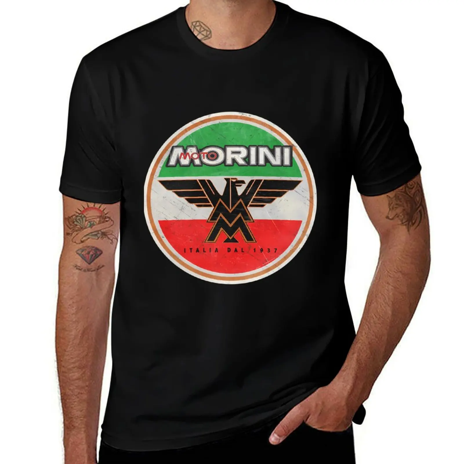 

Retro Badge Morini. Moto T-Shirt Long Lasting Casual T-Shirt