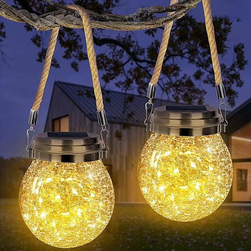 

Solar Cracked Glass Wishing Light Outdoor Waterproof Landscape Garden LED Nightlight Camping Atmosphere Lighting Christmas Decor