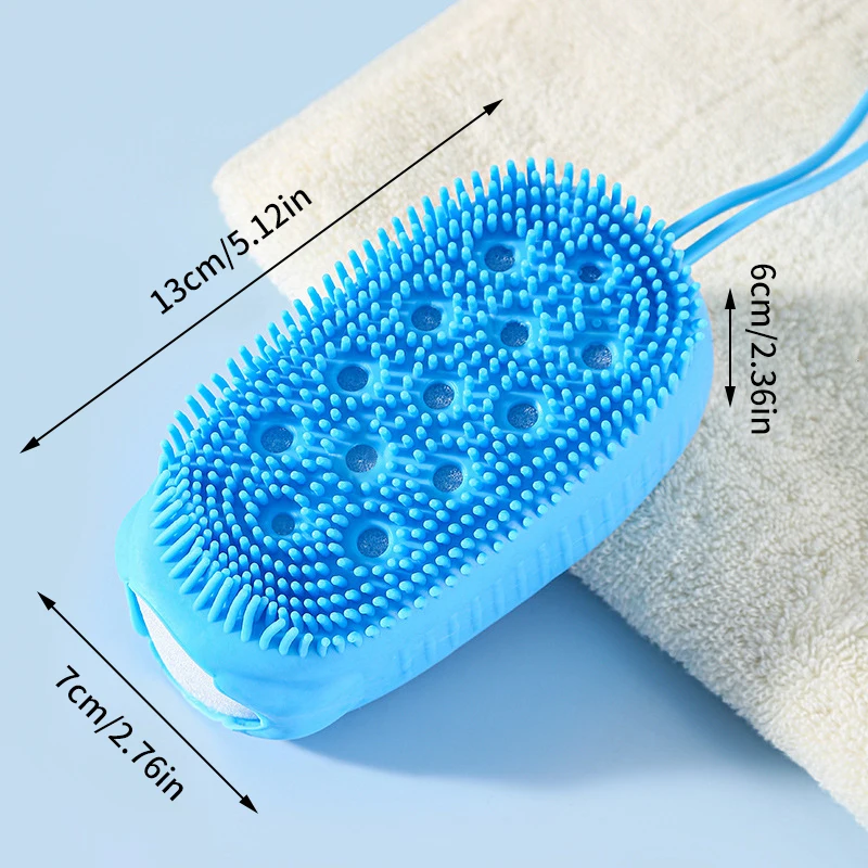 Dubbelzijdig Exfoliërende Scrub Spons Bubbelbad Borstel Massager Huid Reiniger Pad Siliconen Badkamer Accessoires