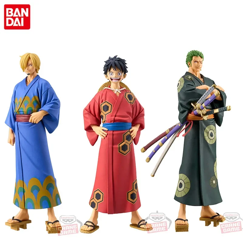 Bandai Original Banpresto DXF ONE PIECE Anime Figur Monkey D. Ruffy Roronoa Zoro Sanji Action Spielzeug Kinder Geschenk Sammeln Modell