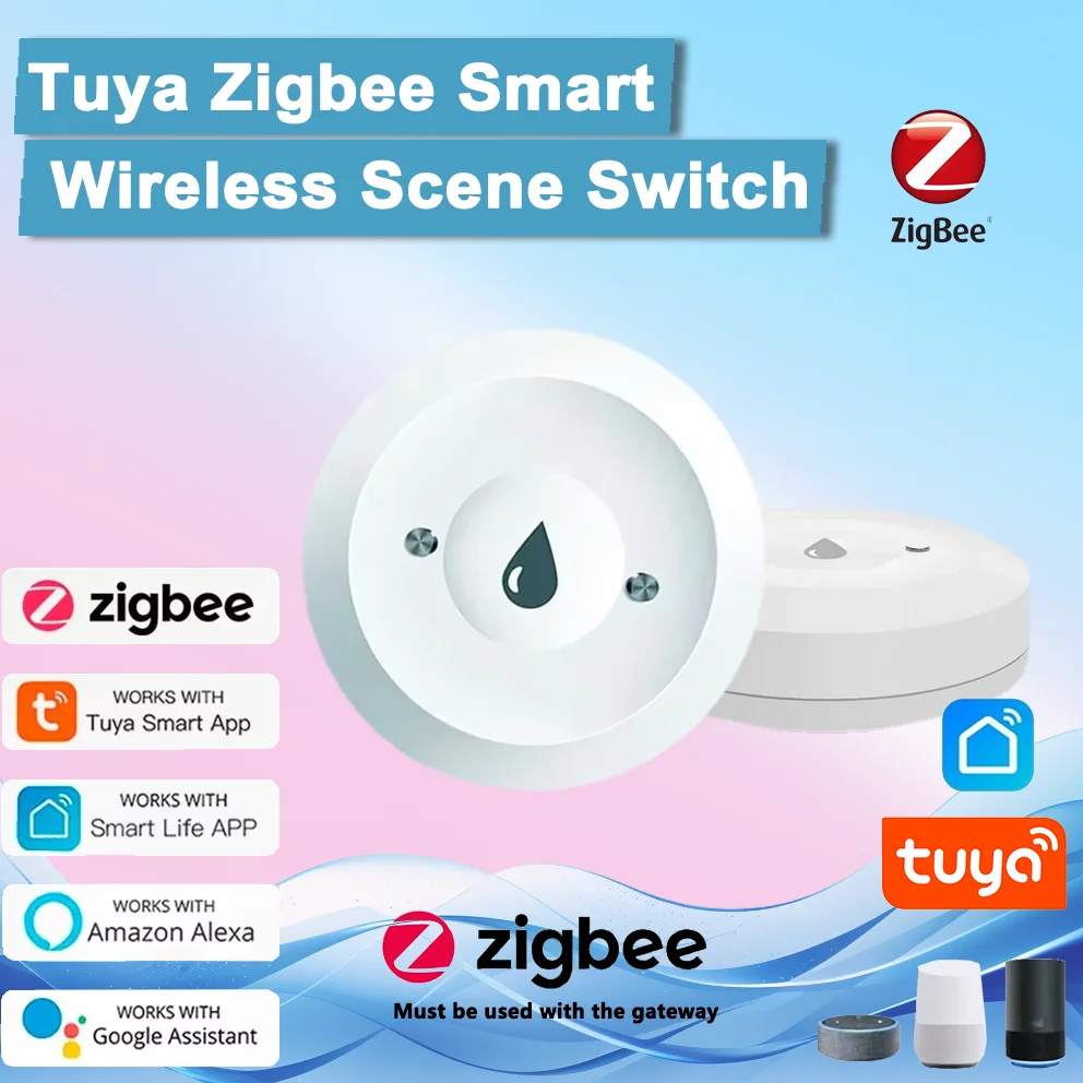

Tuya ZigBee Water Leak Sensor Flood Detector with Smart Life APP Alarm Security System Compatible with Zigbee Gateway