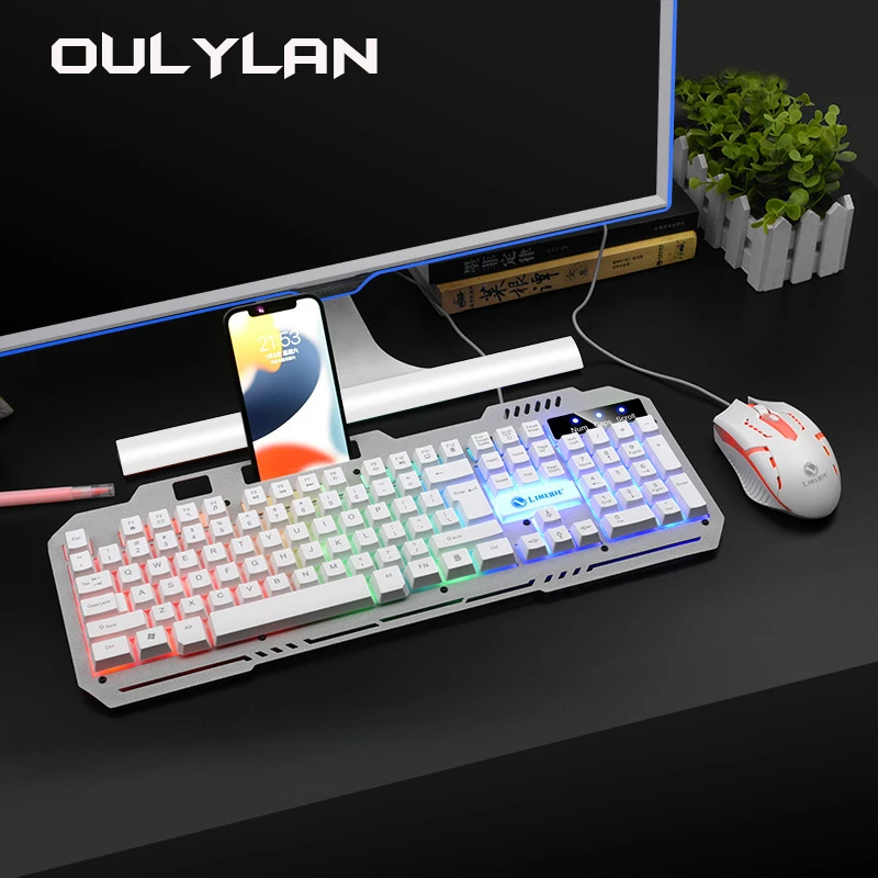 Keyboard T25 Touch Wired Keyboard Mouse Set LED Luminous Esports Desktop Computer Laptop Office Game Keyboard and Mouse Set