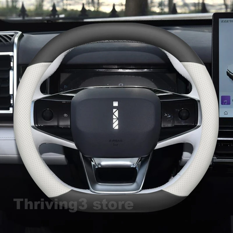 

Leather Car Steering Wheel Cover For JAECOO J6 Chery Icar 03 2024 2025 2026 Non-slip Auto Steering Wheel JAECOO J6 Accessories