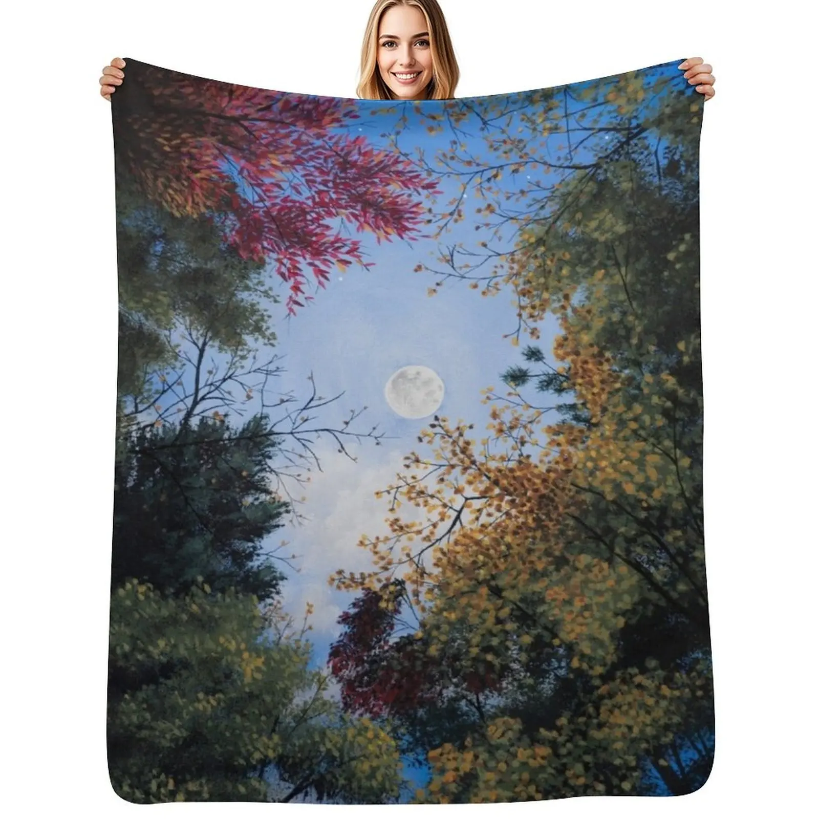 

Autumn Night Throw Blanket All Season Soft Lightweight Blanket for Home