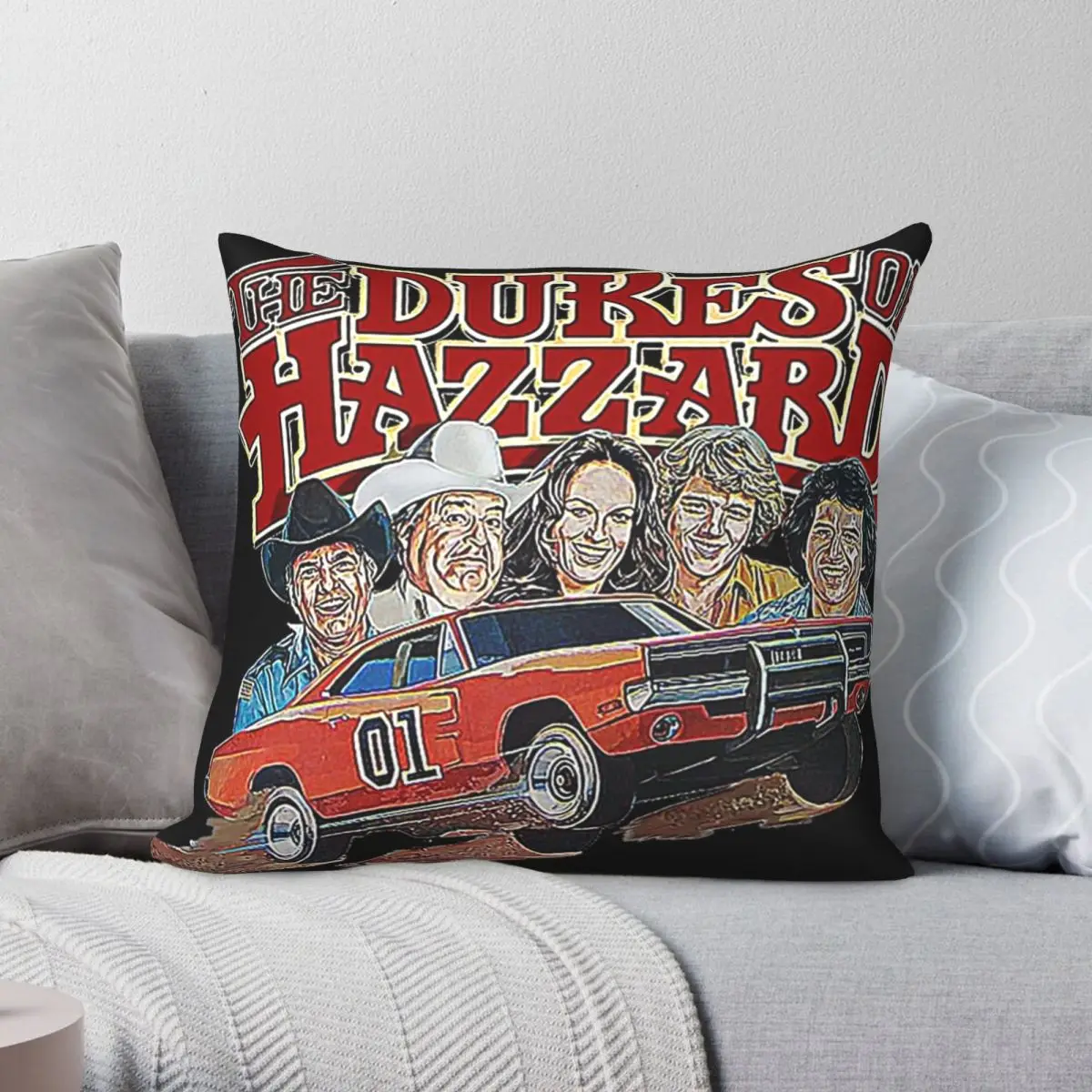 Dukes Of Hazzard And General Lee Pillowcase Polyester Linen Velvet Creative Zip Decor Throw Pillow Case Room Cushion Cover 45x45