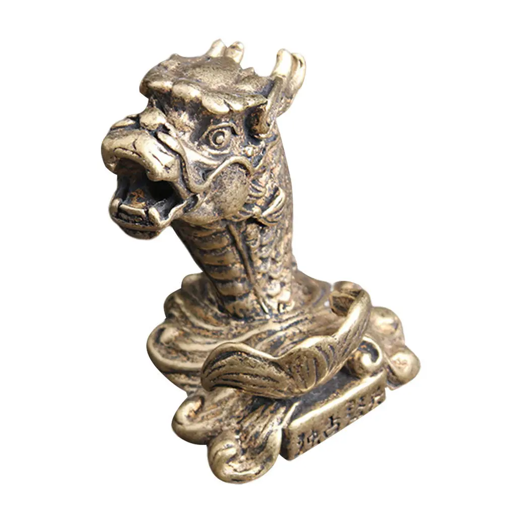 

Brass Dragon Fish Ornament Retro Desktop Decor Creative Home Office Ancient Adornment Mini Craft Fish Room Hotel Restaurant Gift