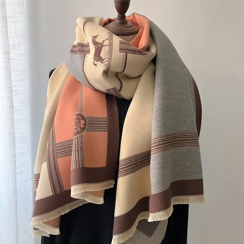 

Luxury Winter Scarf Women Cashmere Warm Pashmina Brand Foulard Female Shawls Wraps Thick Soft Bufanda Poncho Scarves Stole 2025