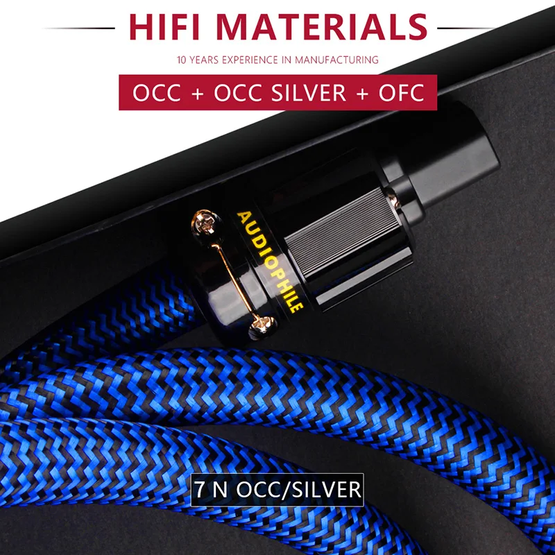 YYTCG Hifi kabel zasilający Hi-end 7N OCC Audiophile europejski AC przewód zasilający, kabel ue pozłacane wtyczka zasilania