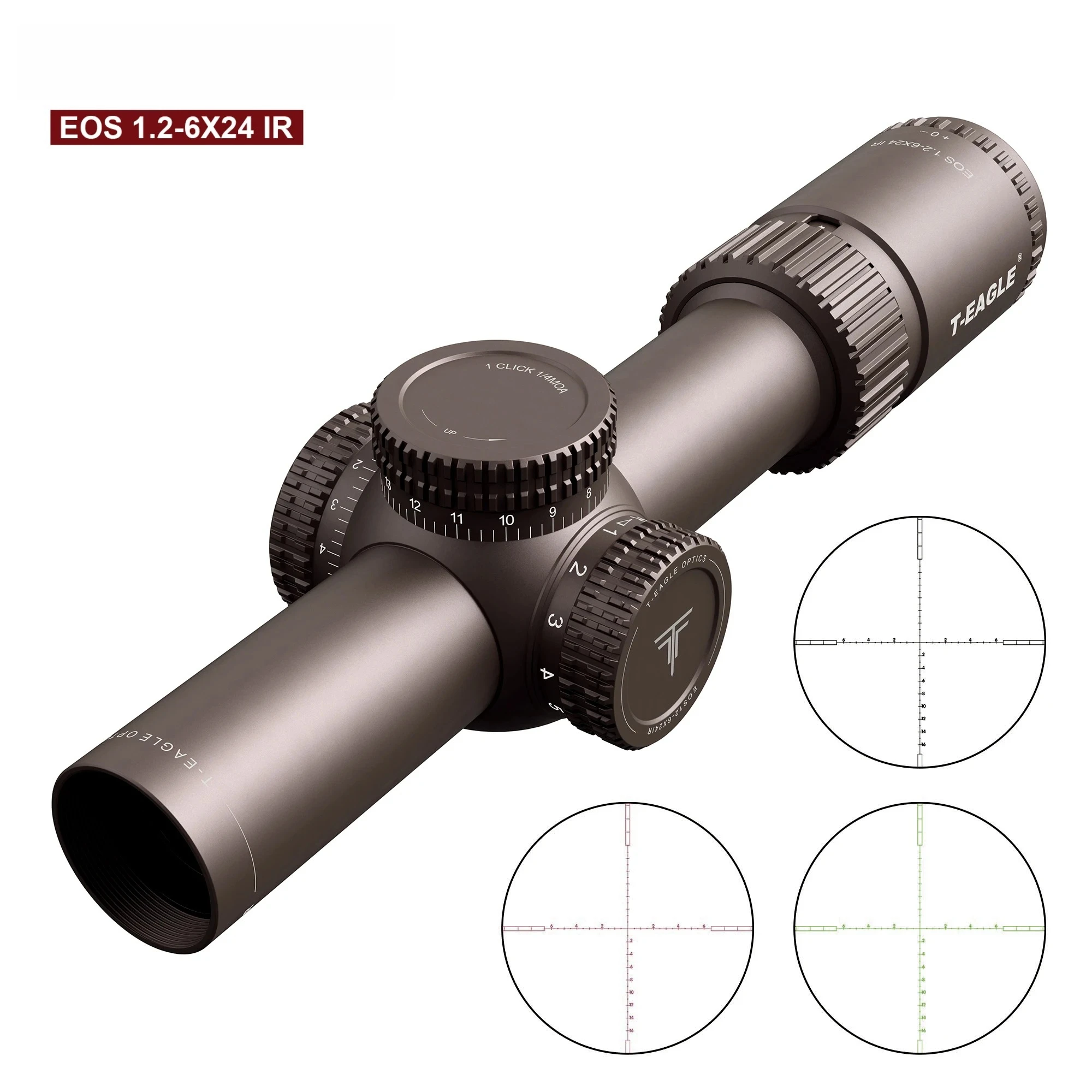 XINYU EOS 1.2-6 X24 IR Brown outdoor optical telescope，Optical Collimator Red Green Light Illuminated Reticle
