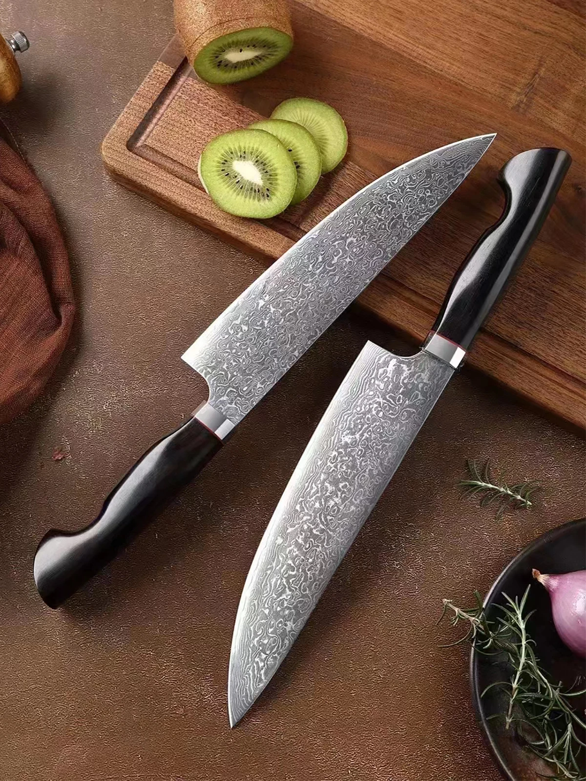 

8 Inch Chef Knife 67 Layers Damascus Steel Blade Sharp Cleaver Meat Slicing Vegetables Kitchen Knives Cooking Tools Ebony Handle