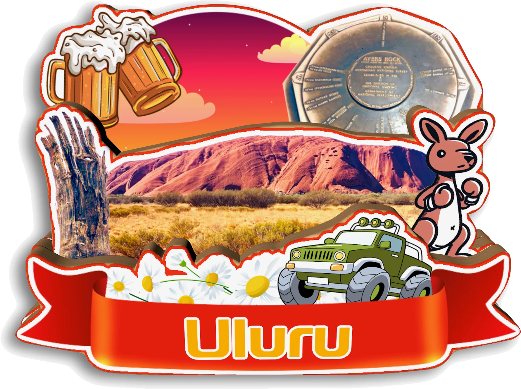 أديليد الحاجز العظيم الشعاب المرجانية أولورو الجبال الزرقاء جزيرة Rottnest نوسا أستراليا مغناطيس الثلاجة هدية تذكارية للسفر #4